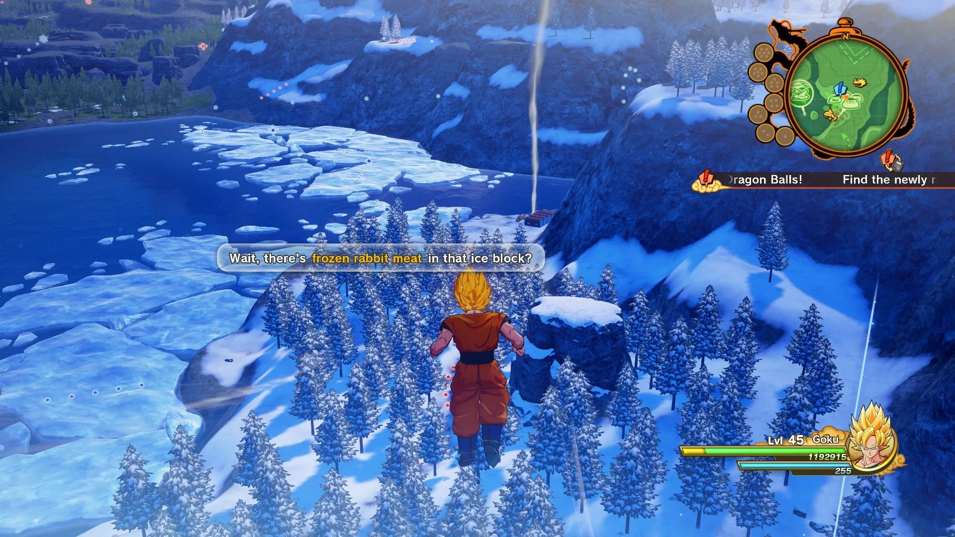 dbz kakarot frozen rabbit location