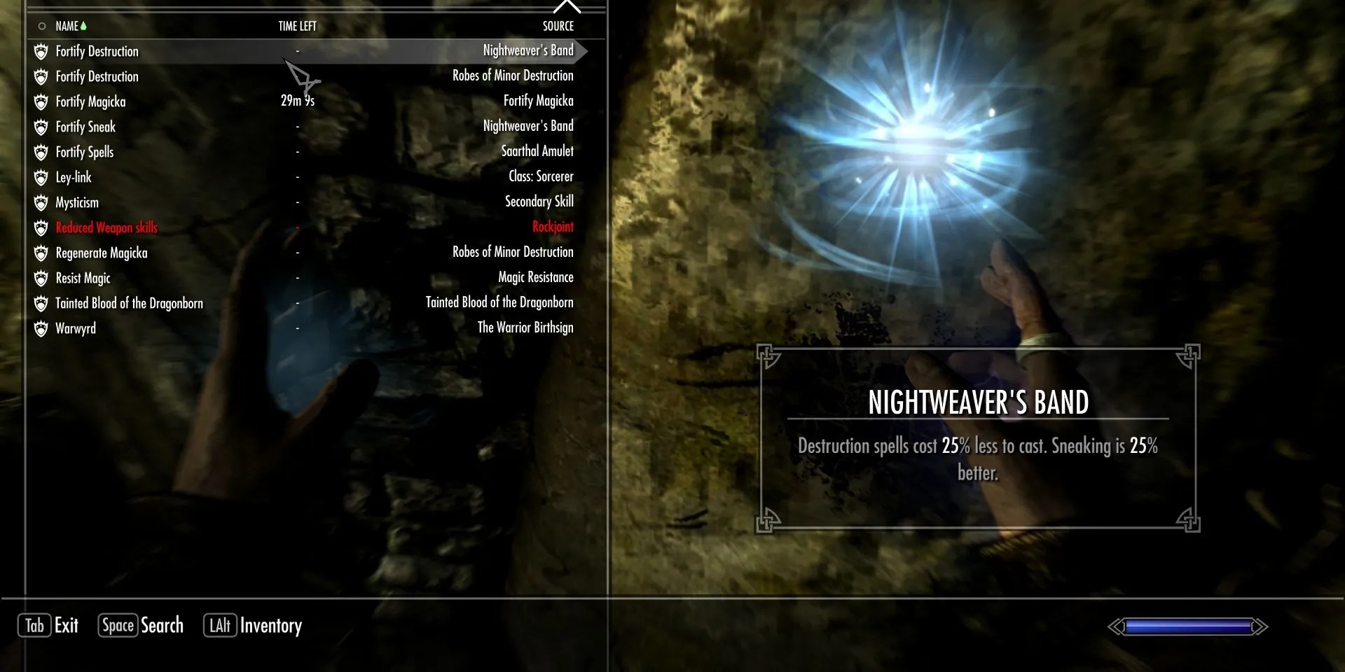 Skyrim, Nighteaver’s Band, item list