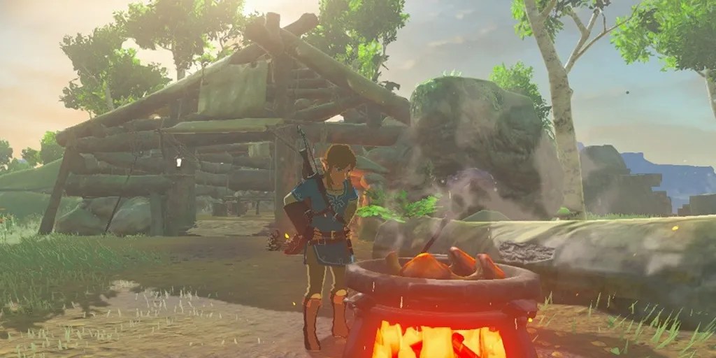Link Cooking in BotW