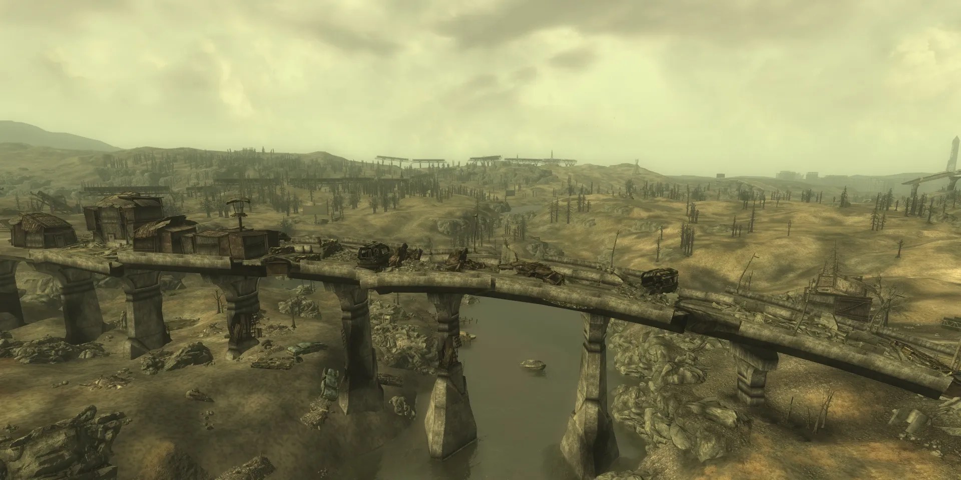 An overview shot of Arefu in Fallout 3