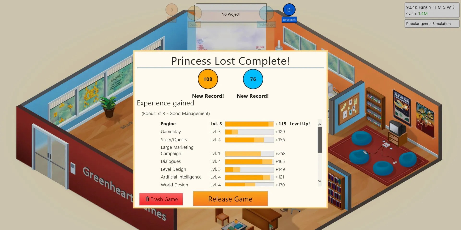 Game Dev Tycoon Gameplay Game Development Finish