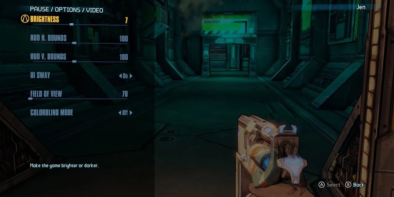 Nintendo Switch settings panel for visual graphics