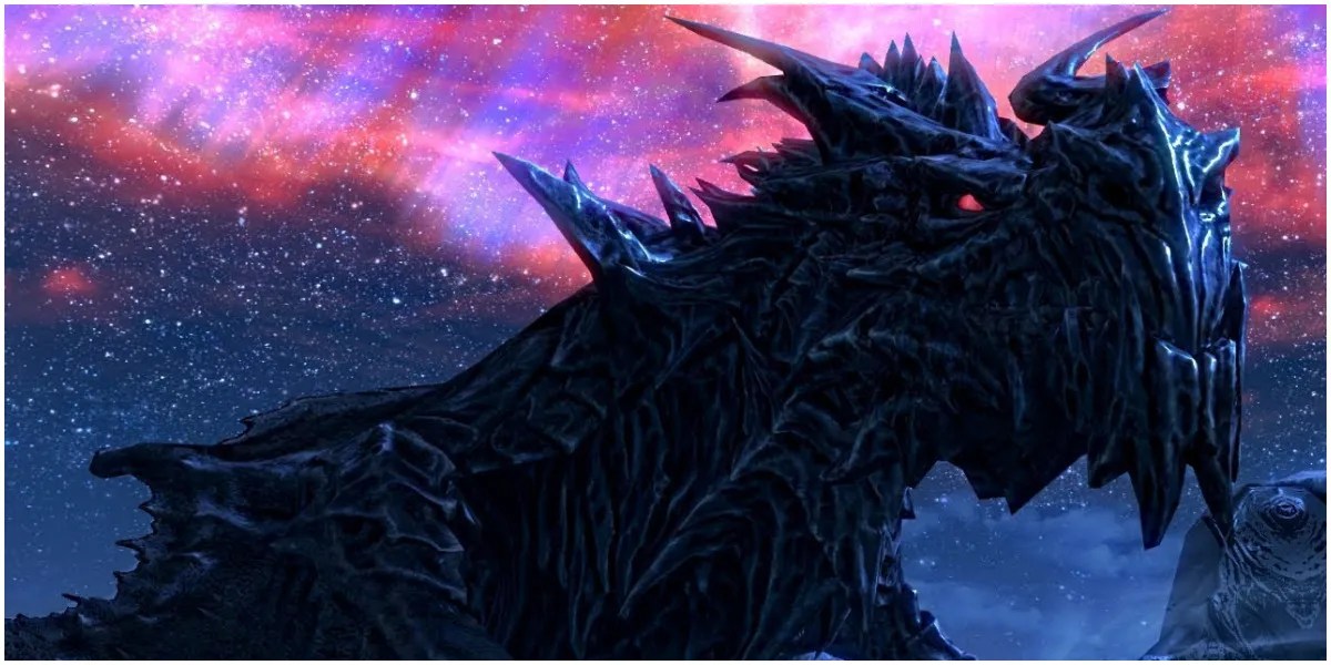 Skyrim Alduin With Aesthetic Background