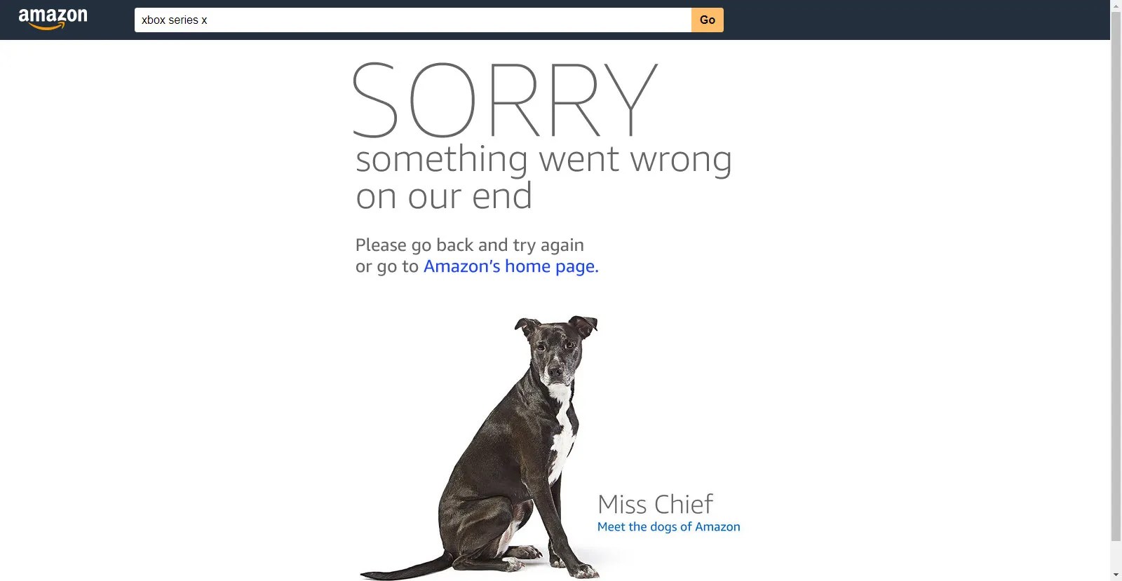 amazon xbox series x page error