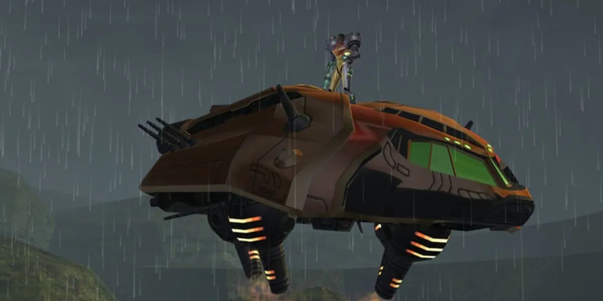 Metroid Samus Returns Samus On Gunship Rain