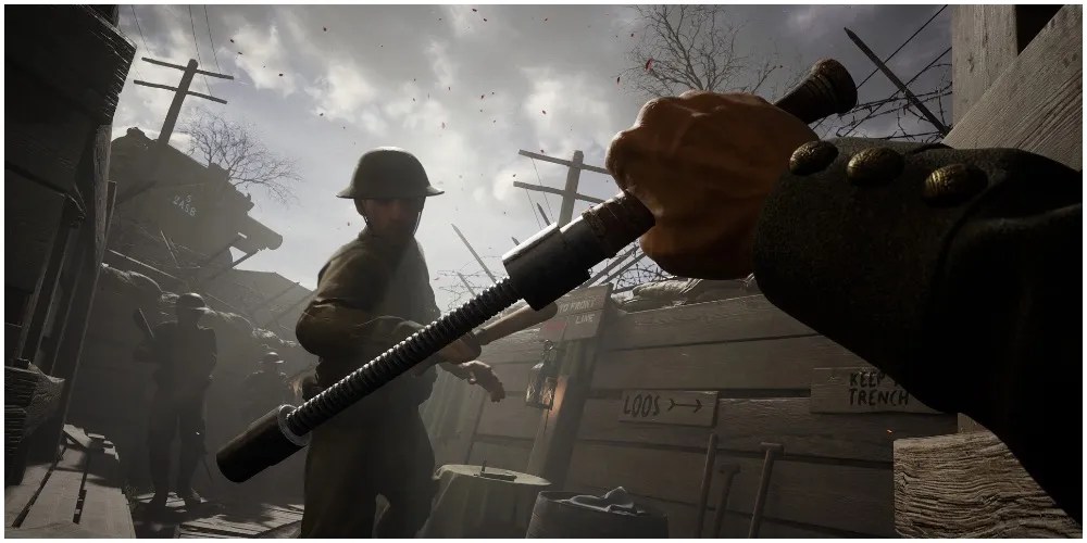 A player defending themselves from a melee attack