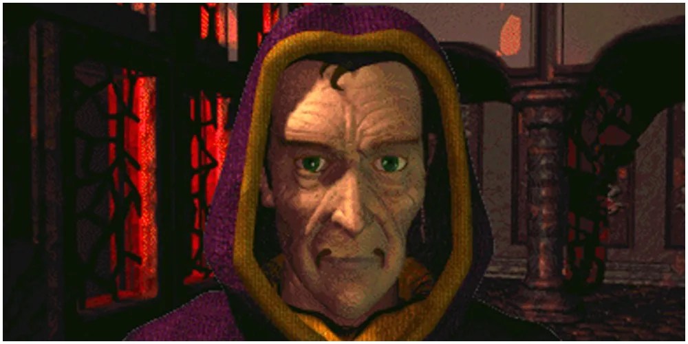 Morpheus&rsquo;s talking head as he talks to the Vault Dweller