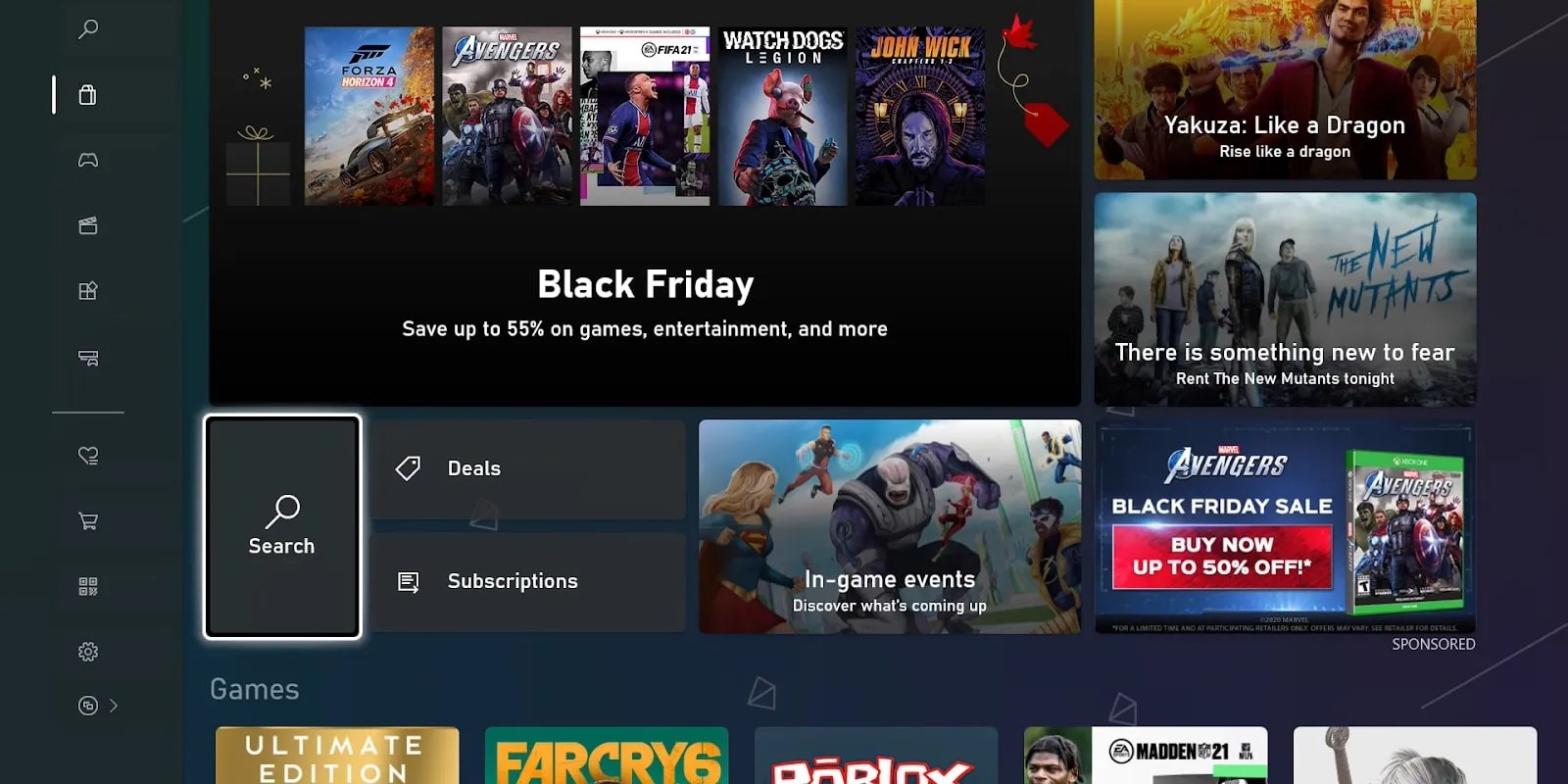 Xbox new store page