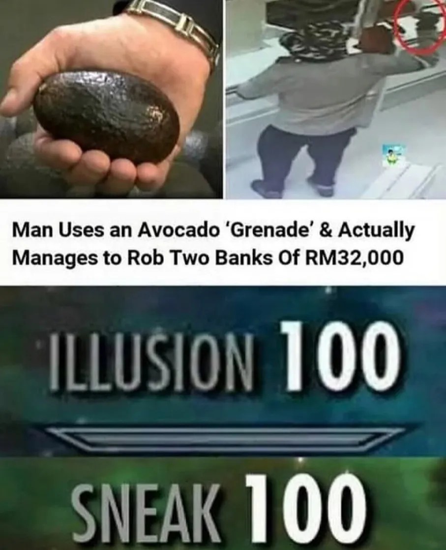 Avocado grenade sneak meme