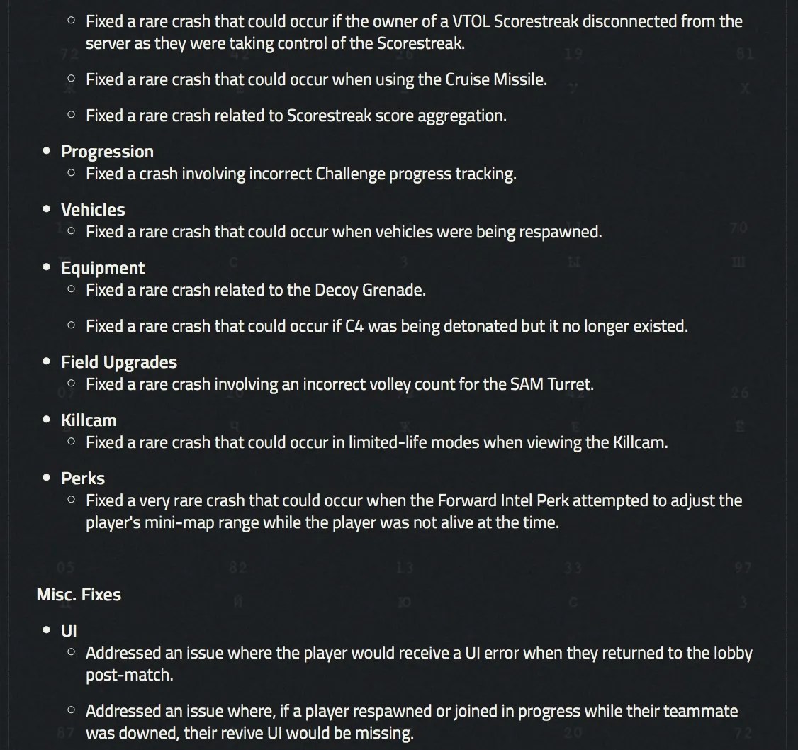 BOCW patch notes screenshot 8