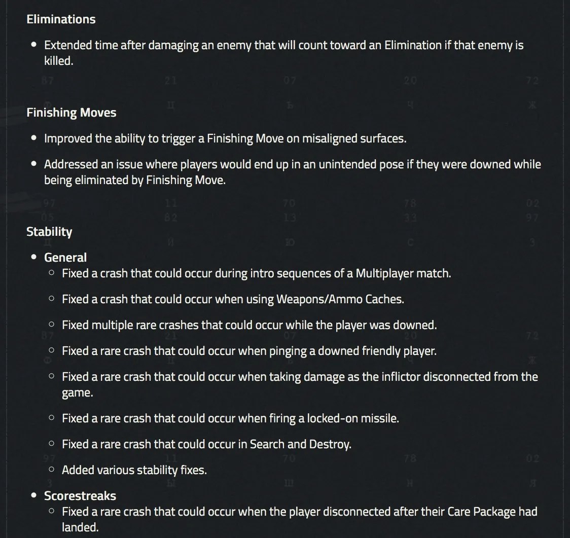 BOCW screenshot capture patch note batch