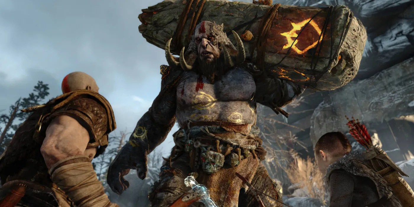 god of war giant fight