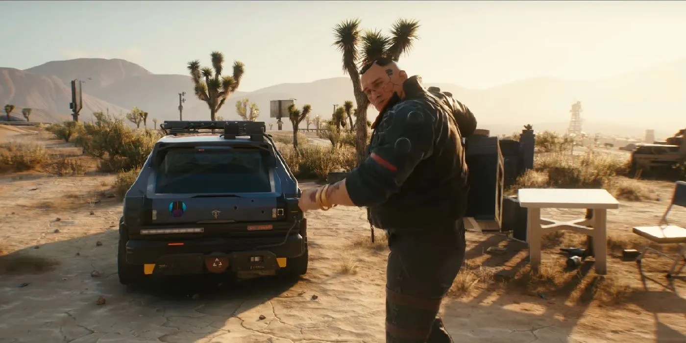 Cyberpunk Walking Towards The Car