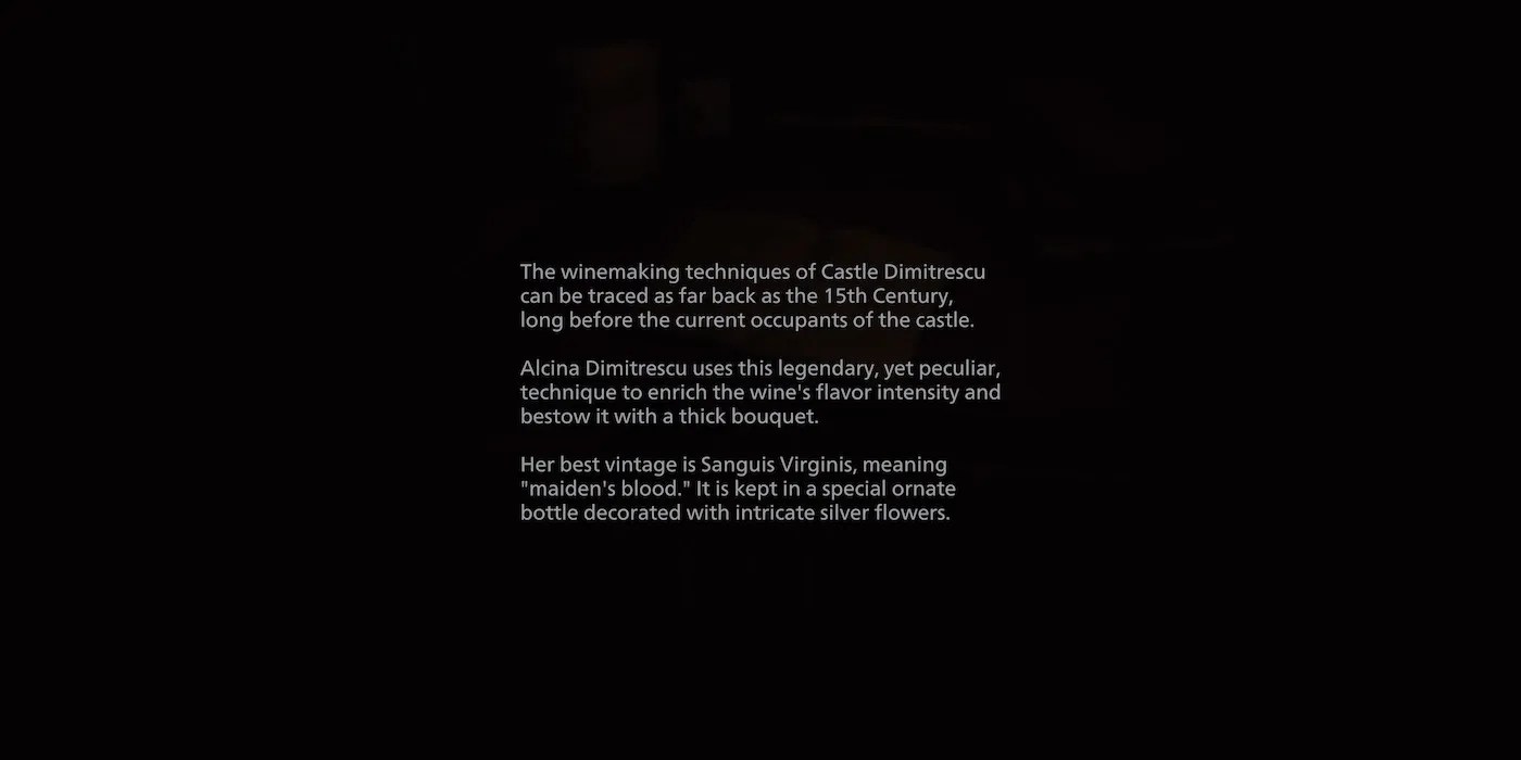 resident evil village letter about wine