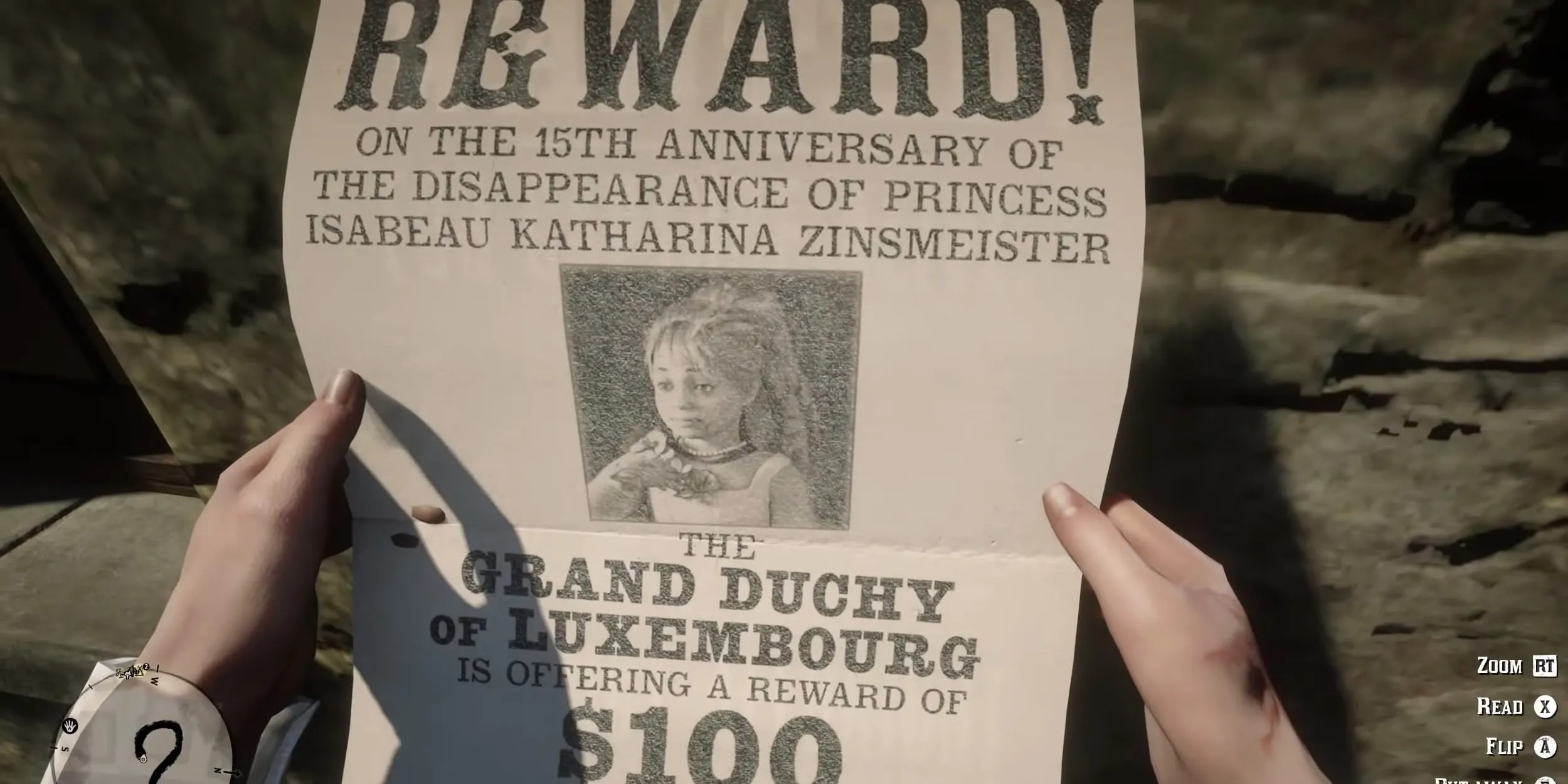 A poster for a princess in Red Dead Redemption 2