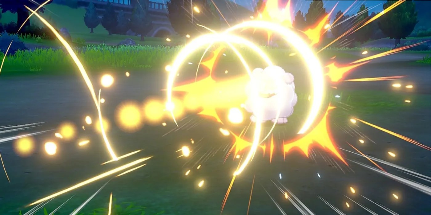 Pokemon Using Take Down on Swirlix