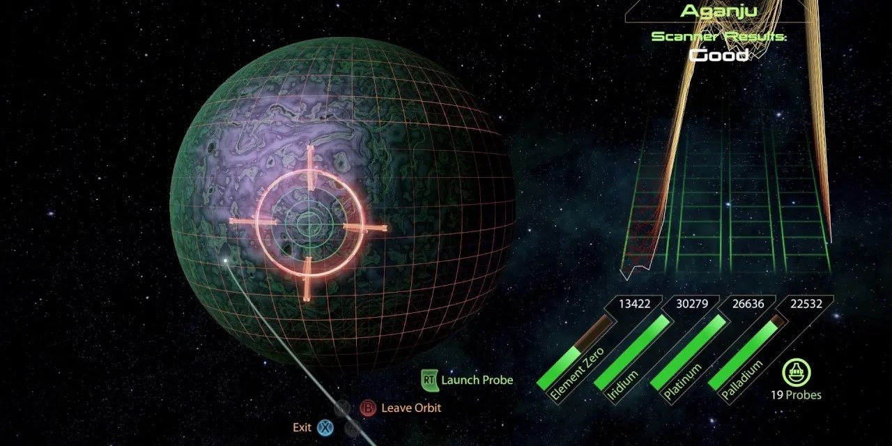 Probing planets in Mass Effect 2
