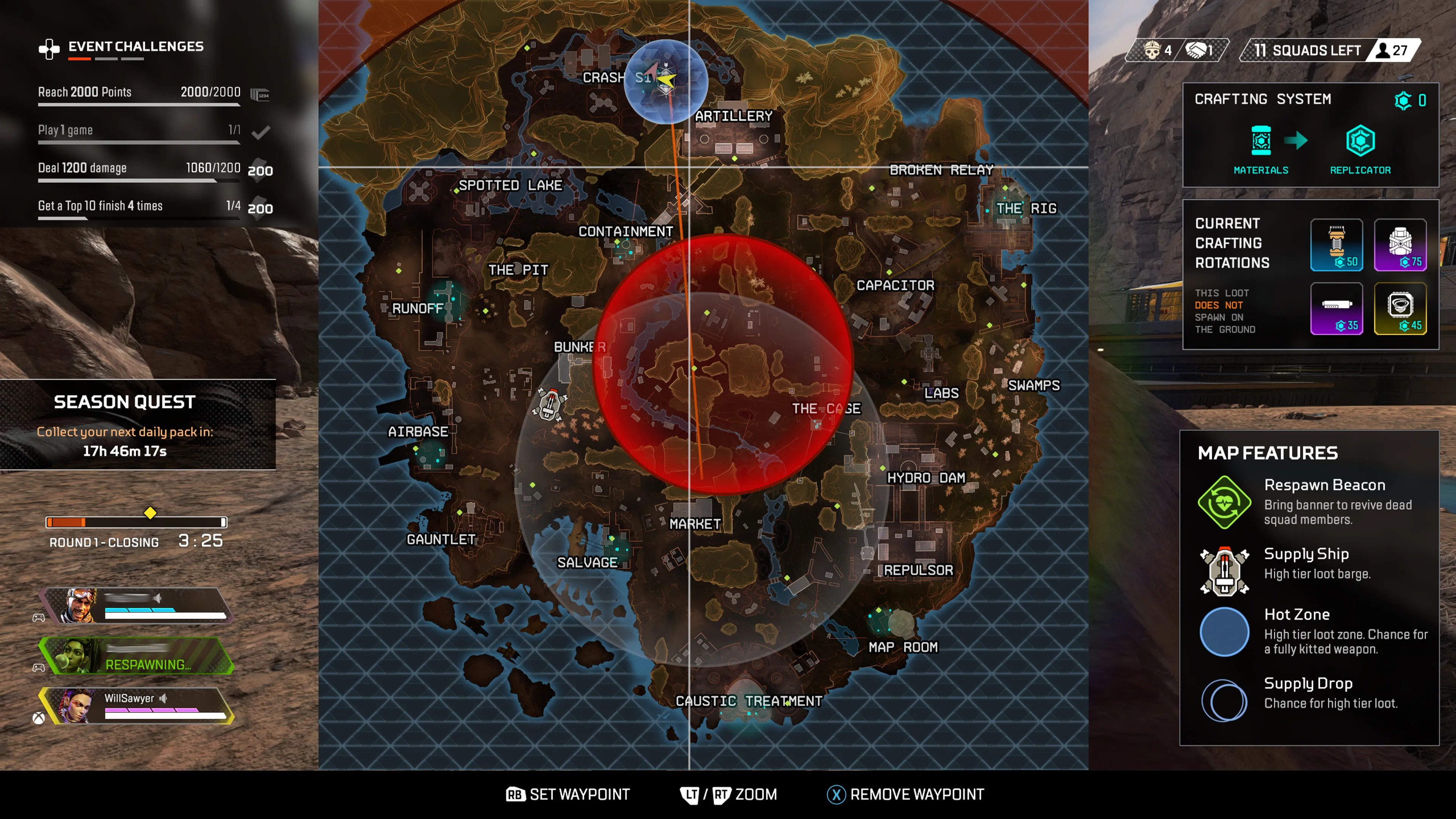 battle royale limited time mode mini ring first ring on map