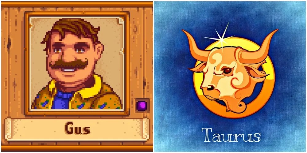 Gus next to a Taurus symbol