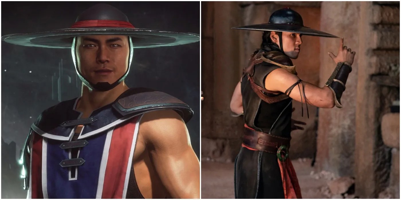 A Split Image Of Kung Lao From Game &amp; Movie