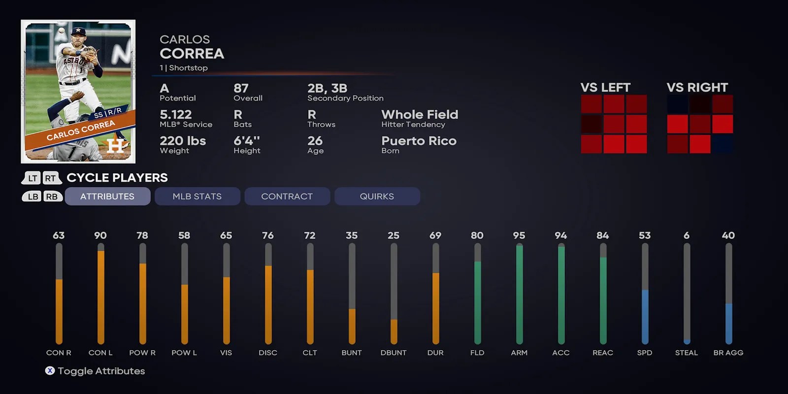 Correa - Player Profile in MLB The Show 21