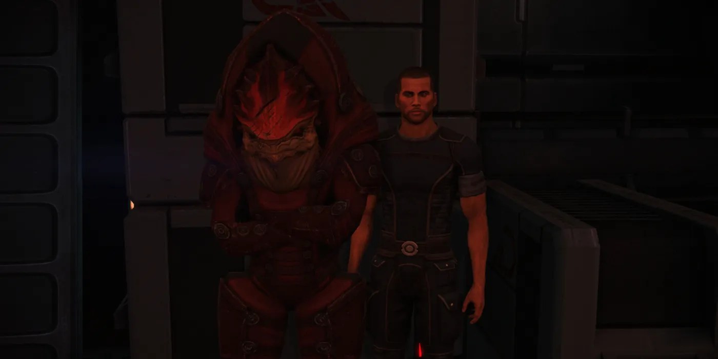 Mass Effect Legendary Edition Image Of Wrex and Shepard Made in Photo Mode