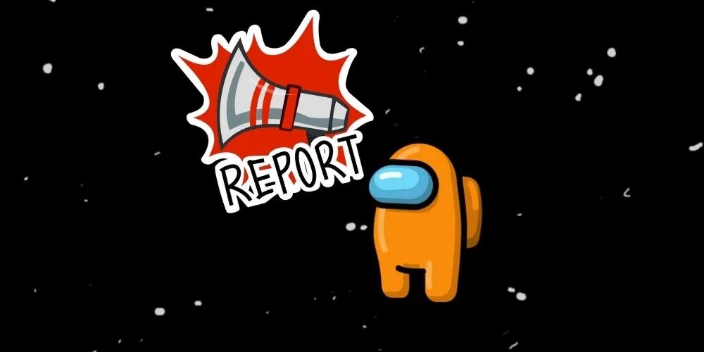 Among Us Orange with Report Button