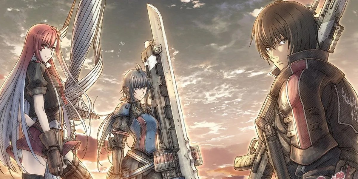 Valkyria Chronicles Three Main Protagonists with their weapons
