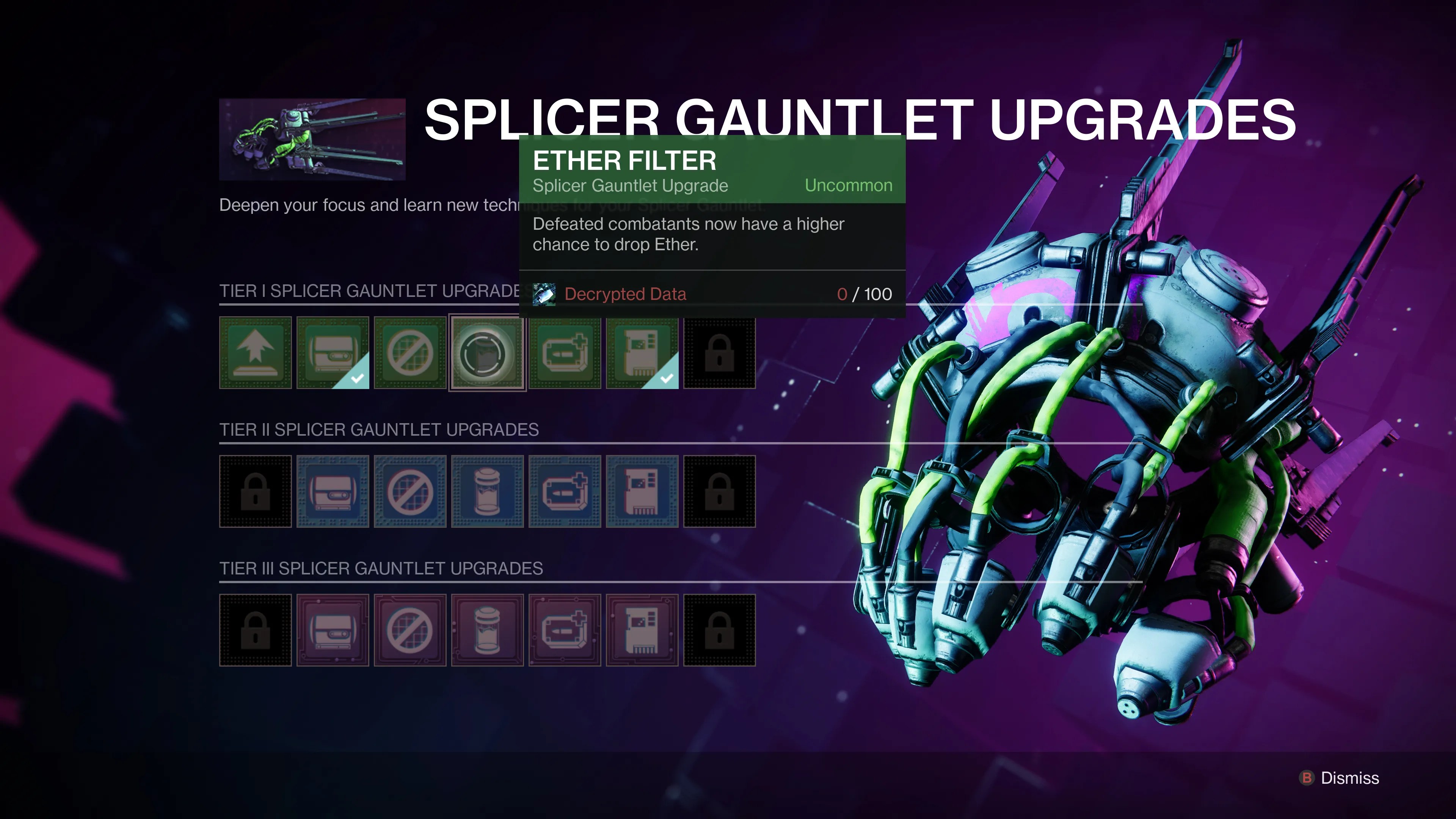 upgrade list for new seasonal item from splicer