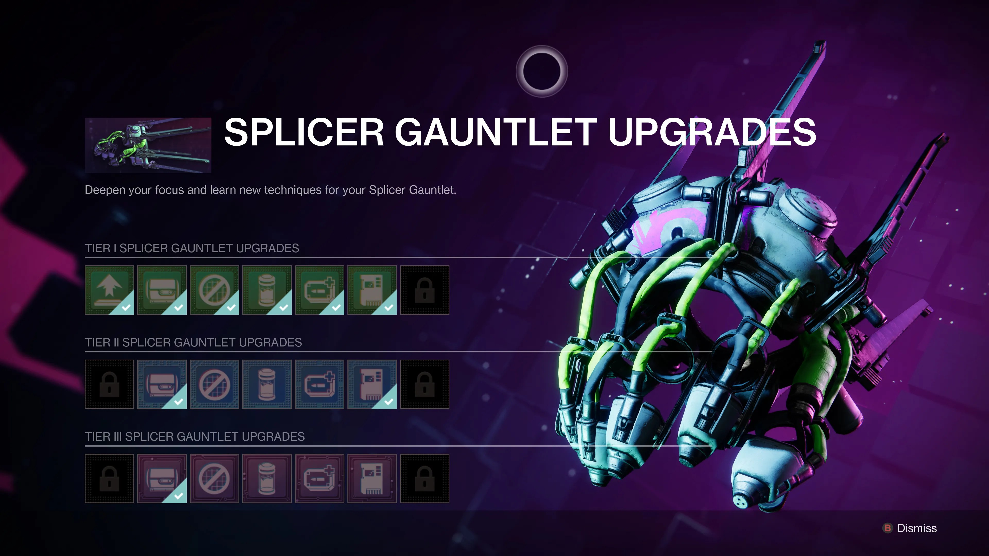 splicer gauntlet item all upgrades