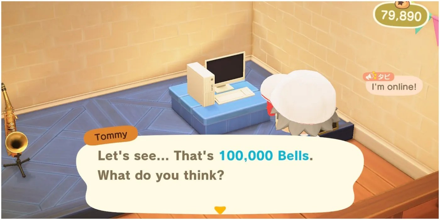 Buying computer at Nook’s Cranny Animal Crossing New Horizons