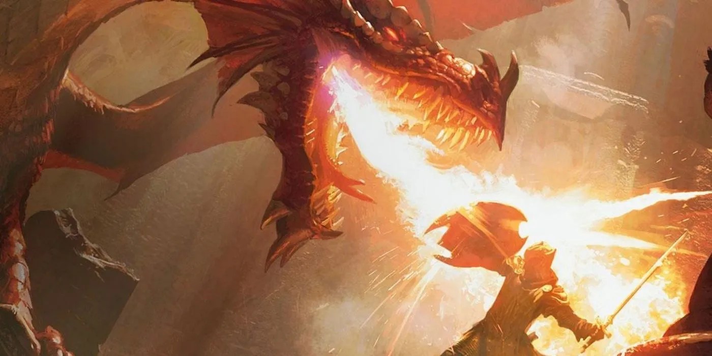 Character Fending Off A Dragon