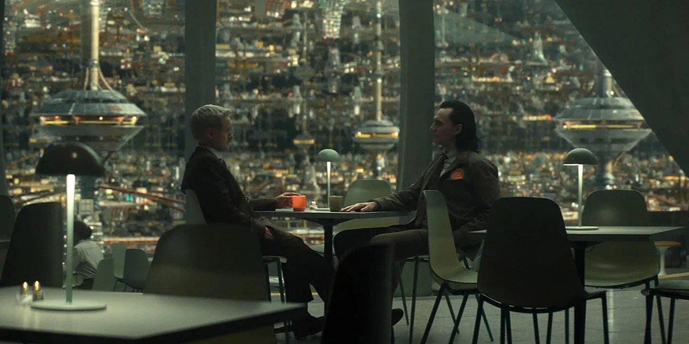 (L-R): Mobius (Owen Wilson) and Loki (Tom Hiddleston) in Marvel Studios' LOKI, exclusively on Disney+. Photo courtesy of Marvel Studios. ©Marvel Studios 2021. All Rights Reserved.