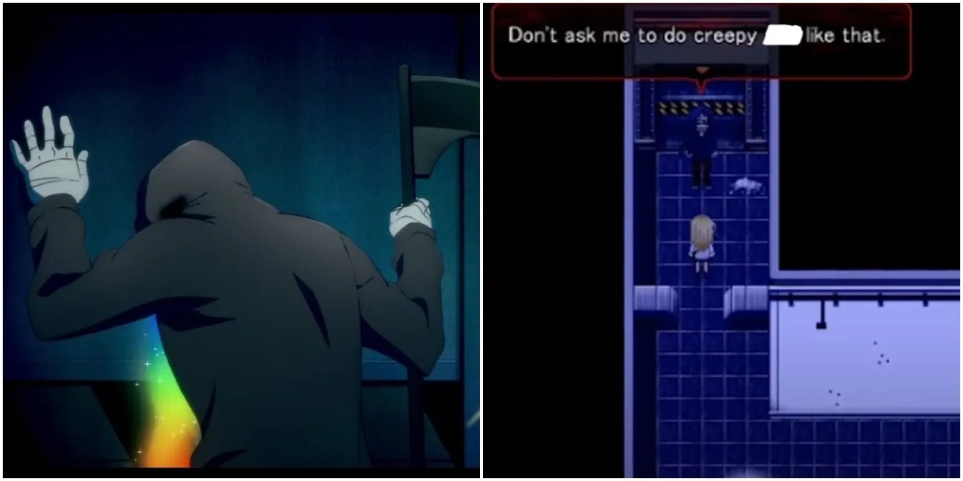 Isaac Foster from Angels of Death Anime Vomiting in Anime and in Game