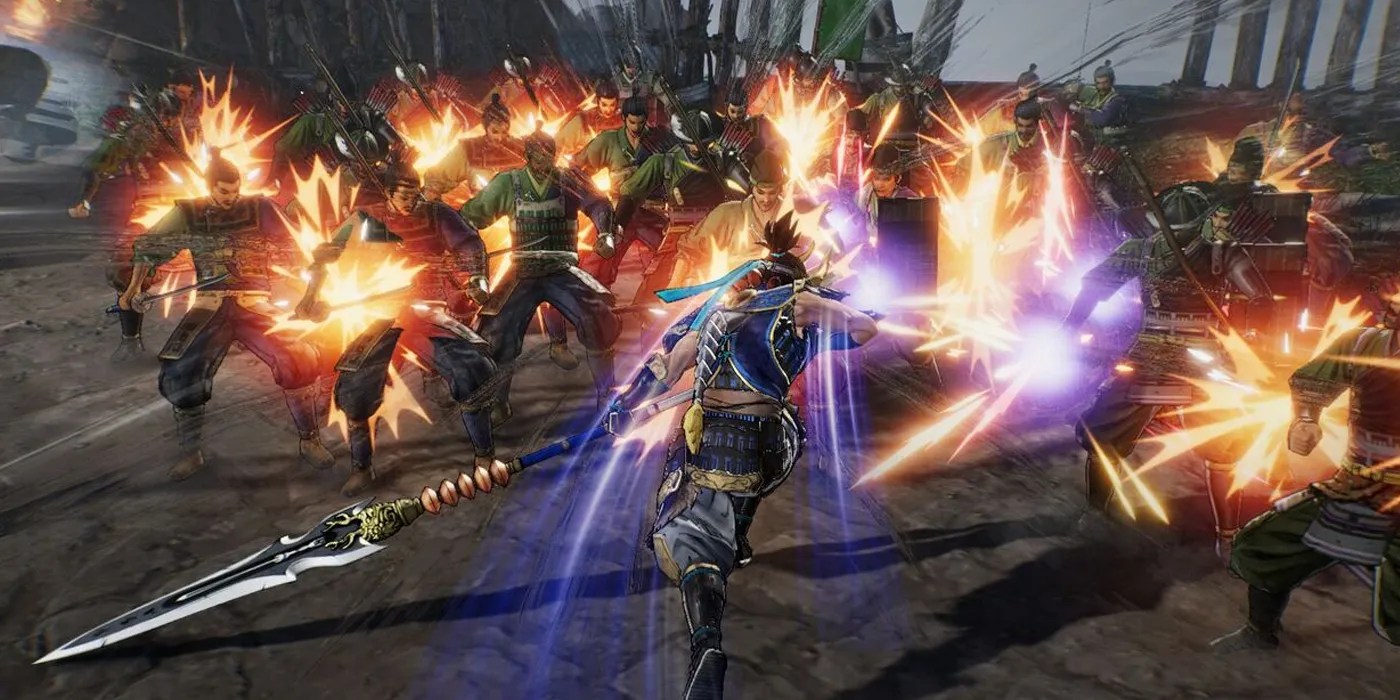 A character dashing towards an enemy