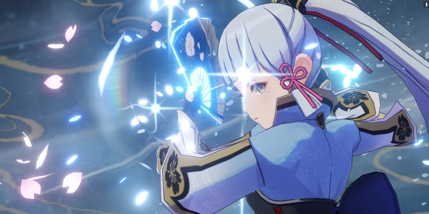 Ayaka using her Elemental burst