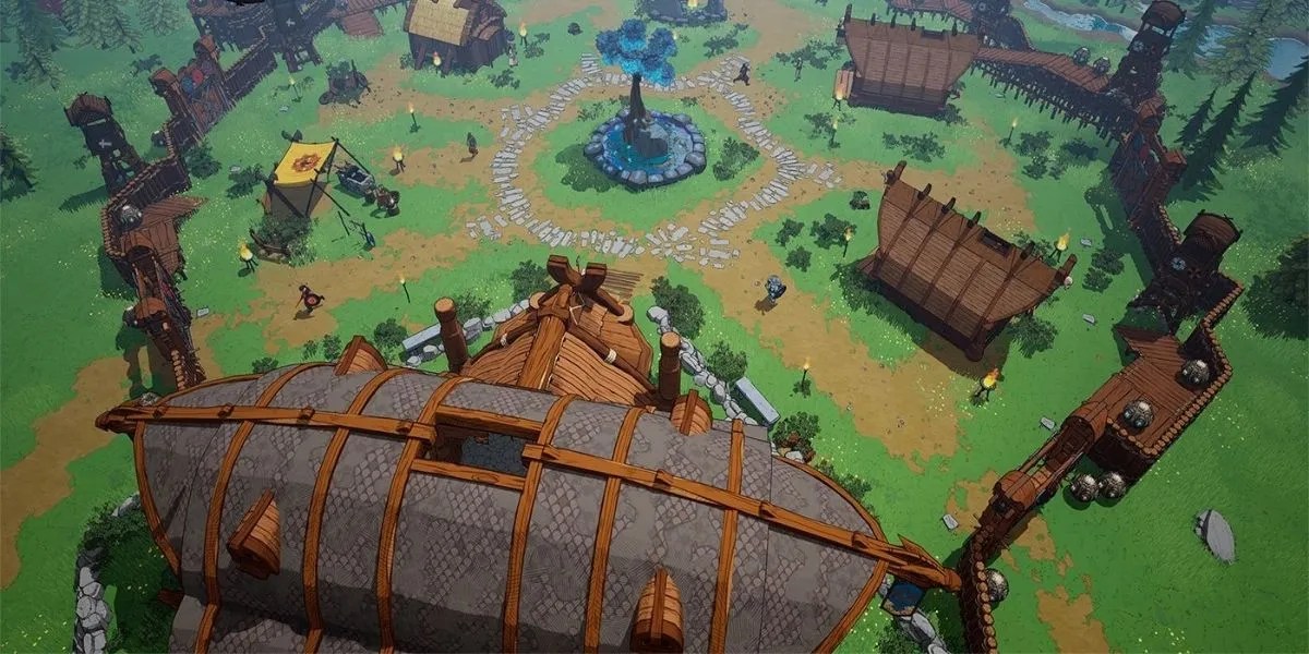 Tribes of Midgard sky view of village