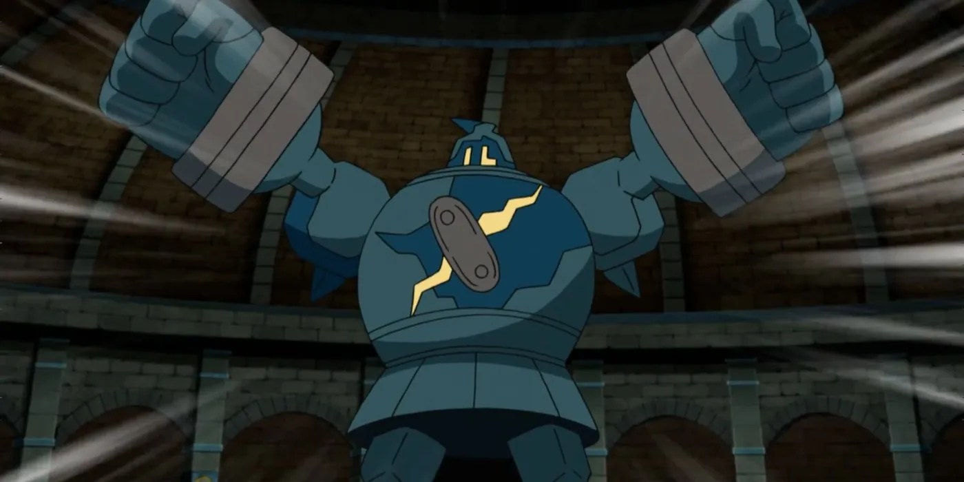 Golurk raising its fists