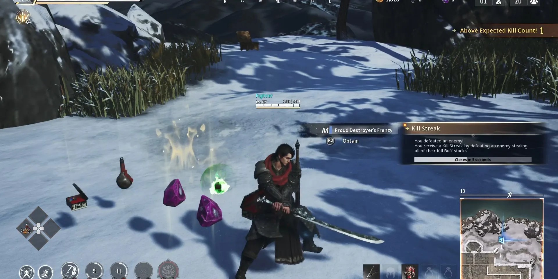 Jun looting a defeated enemy player in Hunter’s Arena Legends