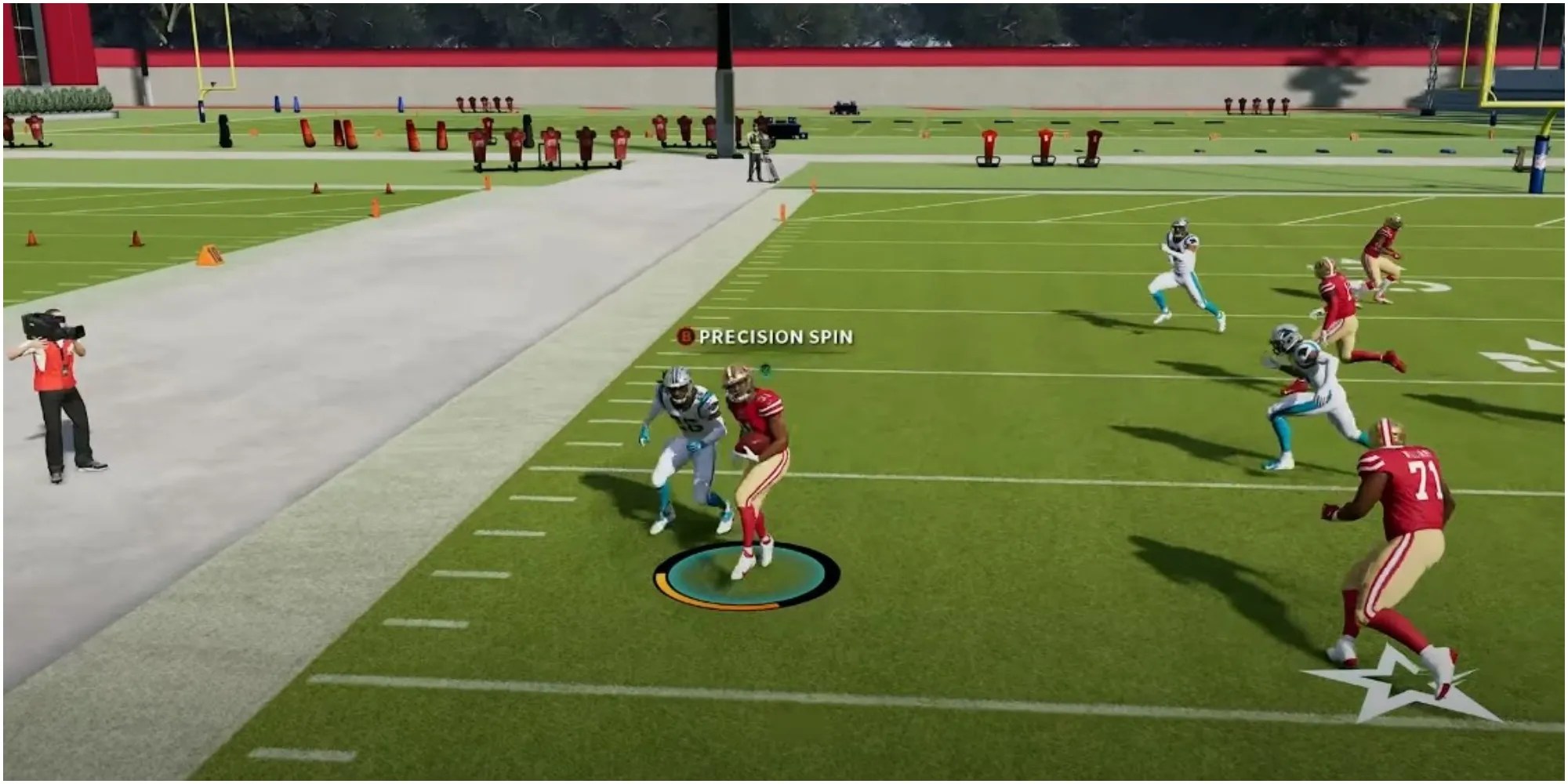 Madden NFL 22 Using A Precision Spin Move With The Running Back