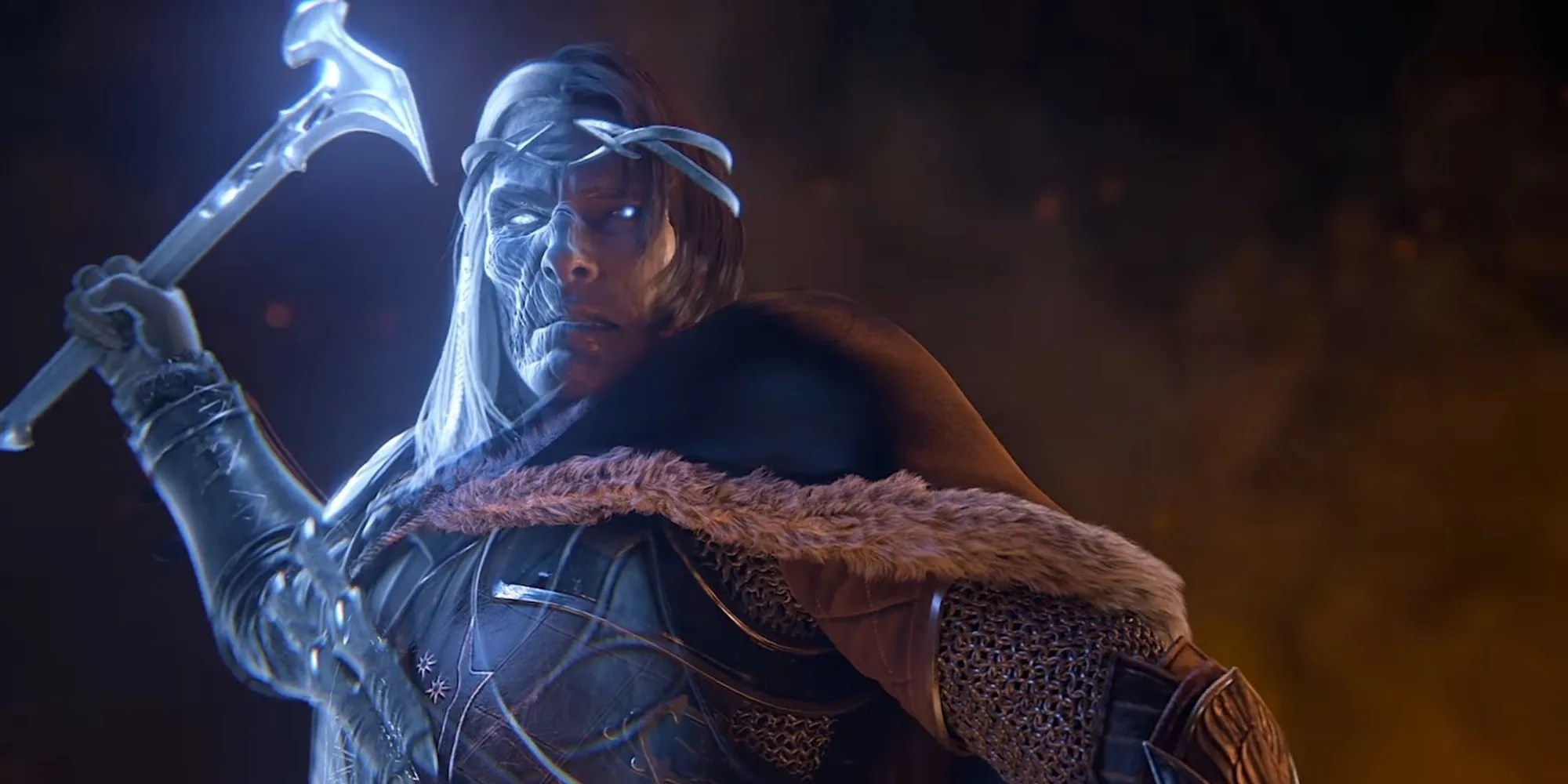 Middle-Earth Shadow of War Talion and Celebrimbor using a hammer Cropped