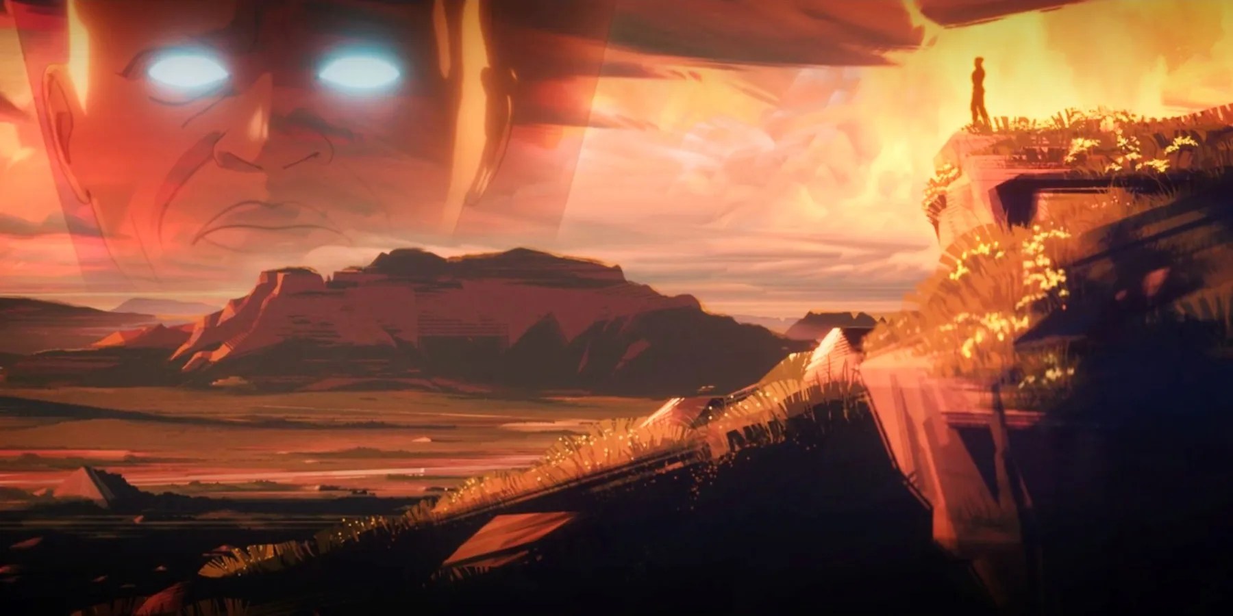 The Watcher and Killmonger sunset Wakanda What If&hellip;?