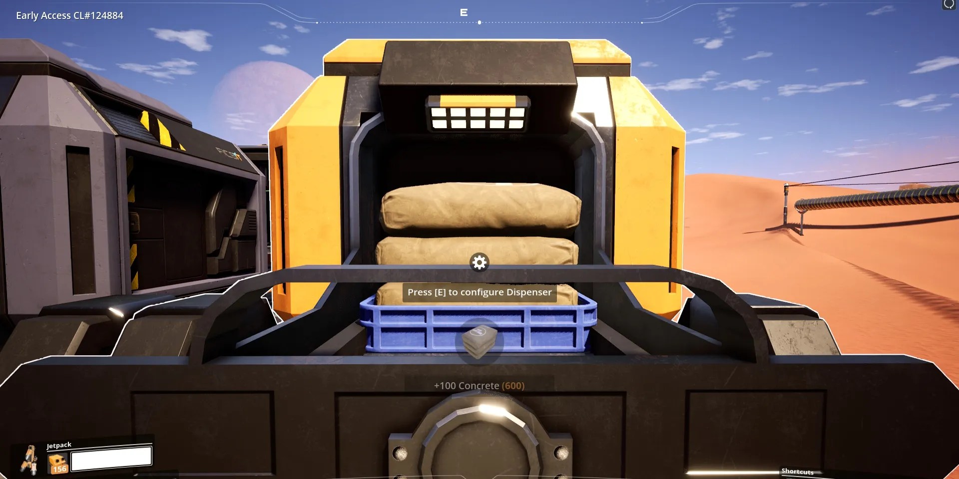 A dispenser spitting out items in Satisfactory