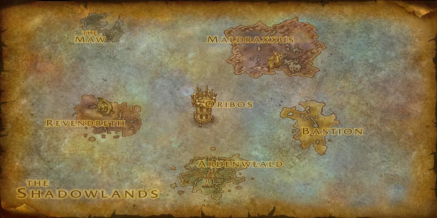 world of warcraft shadowlands overworld map