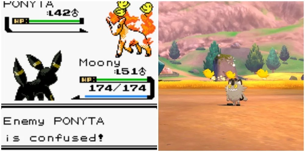 pokemon generation 2 and generation 8 confusion animation