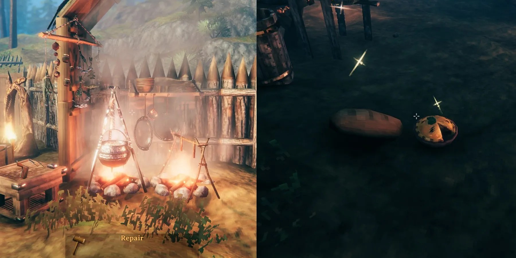 valheim cauldron and bread and pie