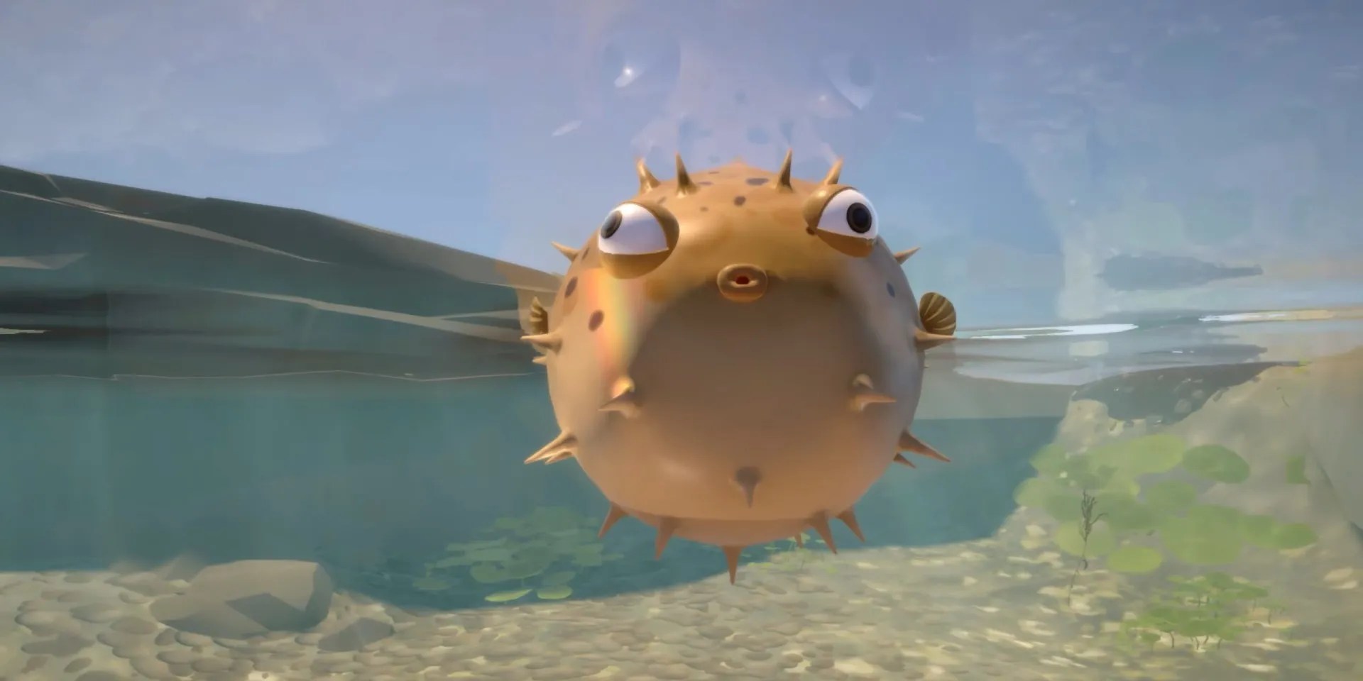 The blowfish inflating in I Am Fish