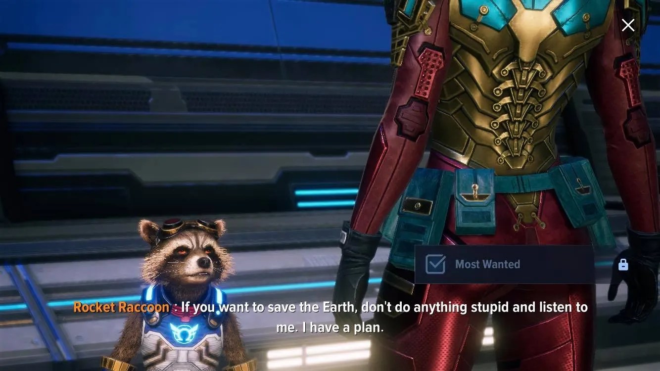 Rocket Raccoon talks to Captain Marvel