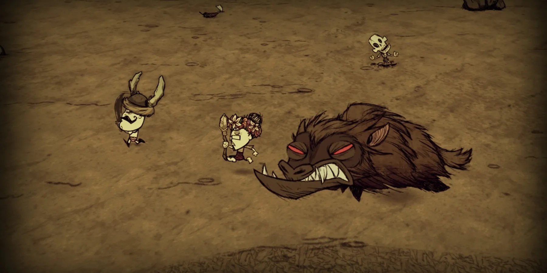 Don&rsquo;t Starve Together Players Running From Enemy