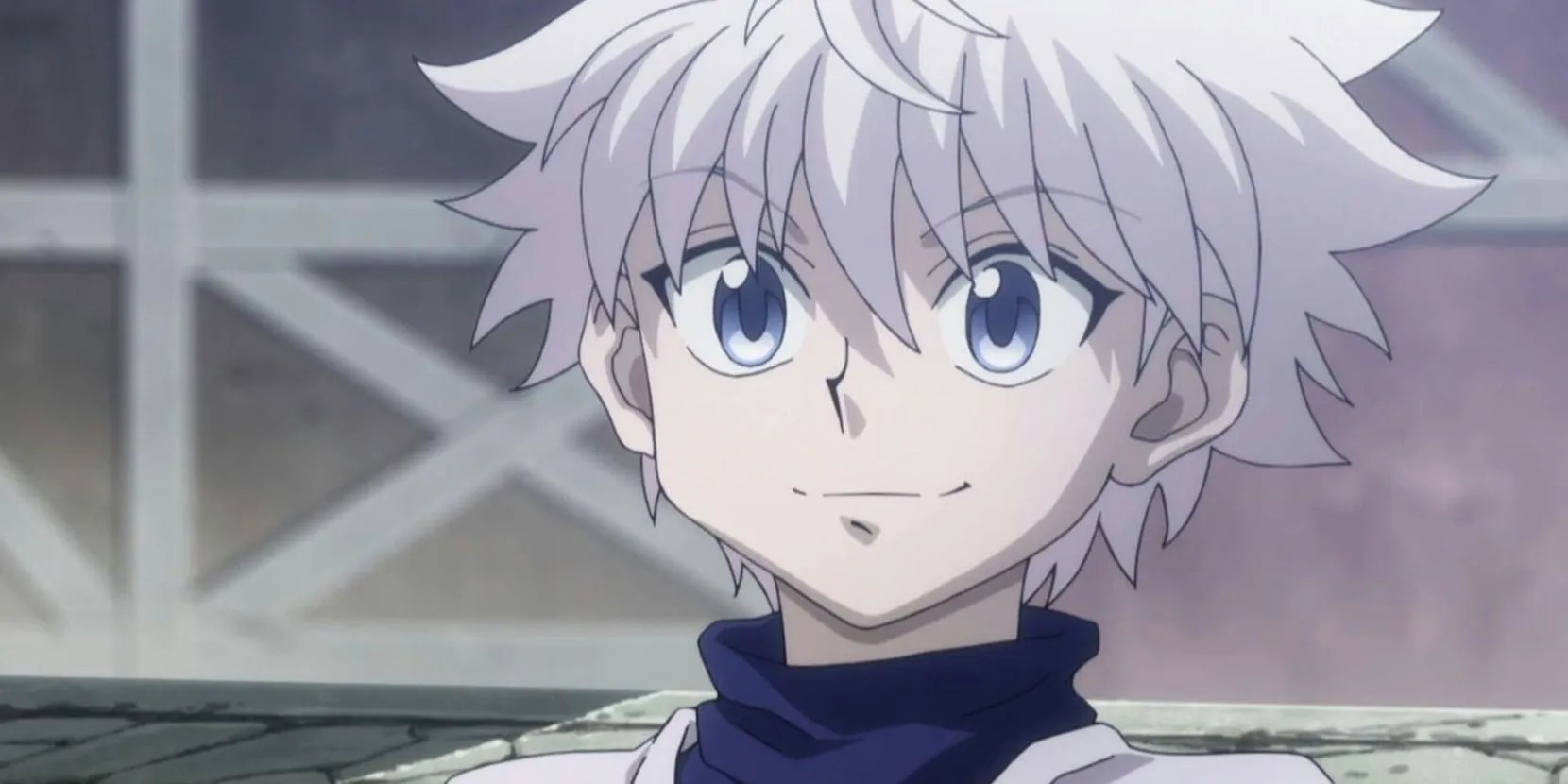 Killua Zoldyck smiling outside Hunter x Hunter
